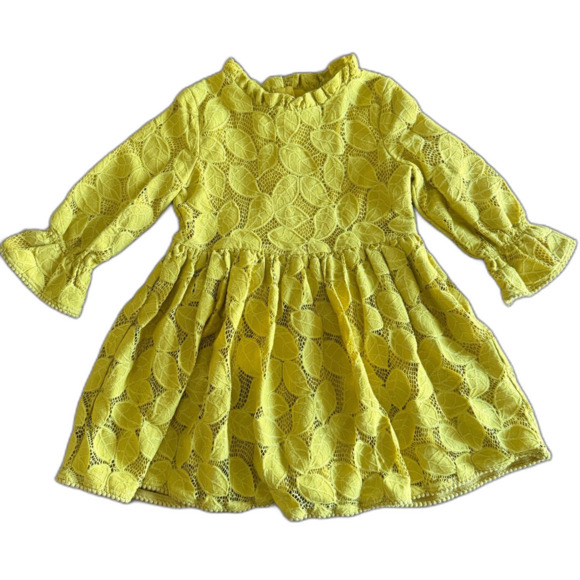 Genuine Kids by OshKosh Yellow Lace Dress Girls' 4T - Picture 1 of 12